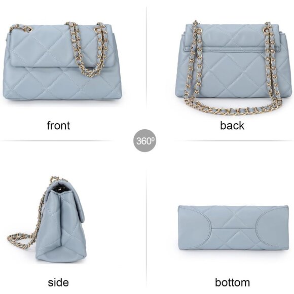 Gladdon Women's Blue Small Ladies Trendy Clutch Purses Cute Designer Hand-Bag - Picture 3 of 6